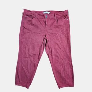 Torrid Cropped Capri Ankle Jeggings Stretch Denim 26x25‎ Red Basic Normcore